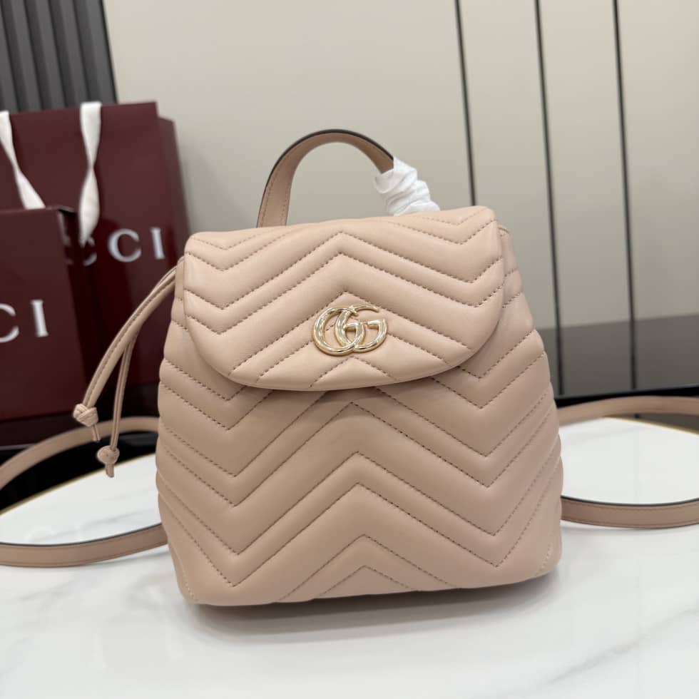 Gucci Marmont Lambskin Mini Pink Backpack_10_155791 Gucci Marmont Lambskin Mini Pink Backpack