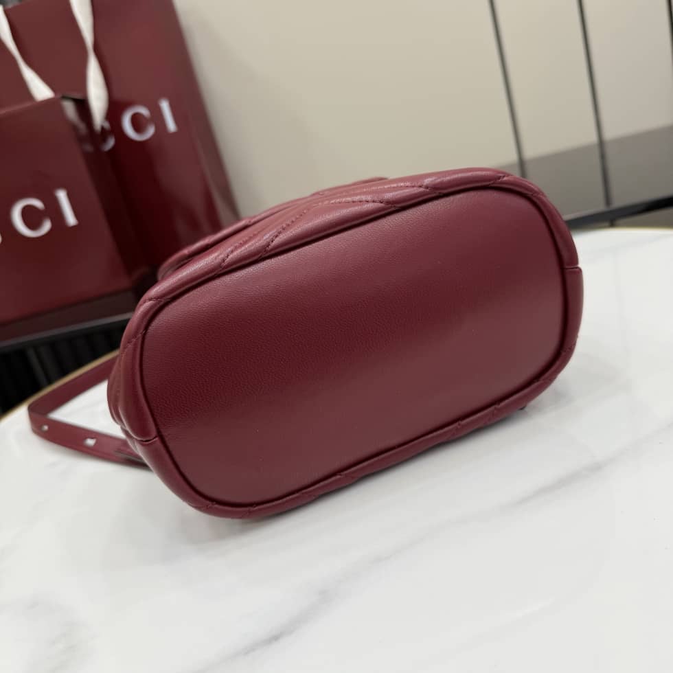 Gucci Marmont Lambskin Mini Burgundy Backpack_3_155801 Gucci Marmont Lambskin Mini Burgundy Backpack