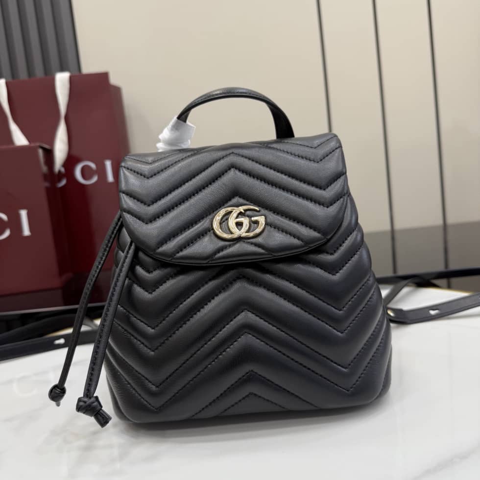 Gucci Marmont Lambskin Mini Black Backpack_10_155811 Gucci Marmont Lambskin Mini Black Backpack