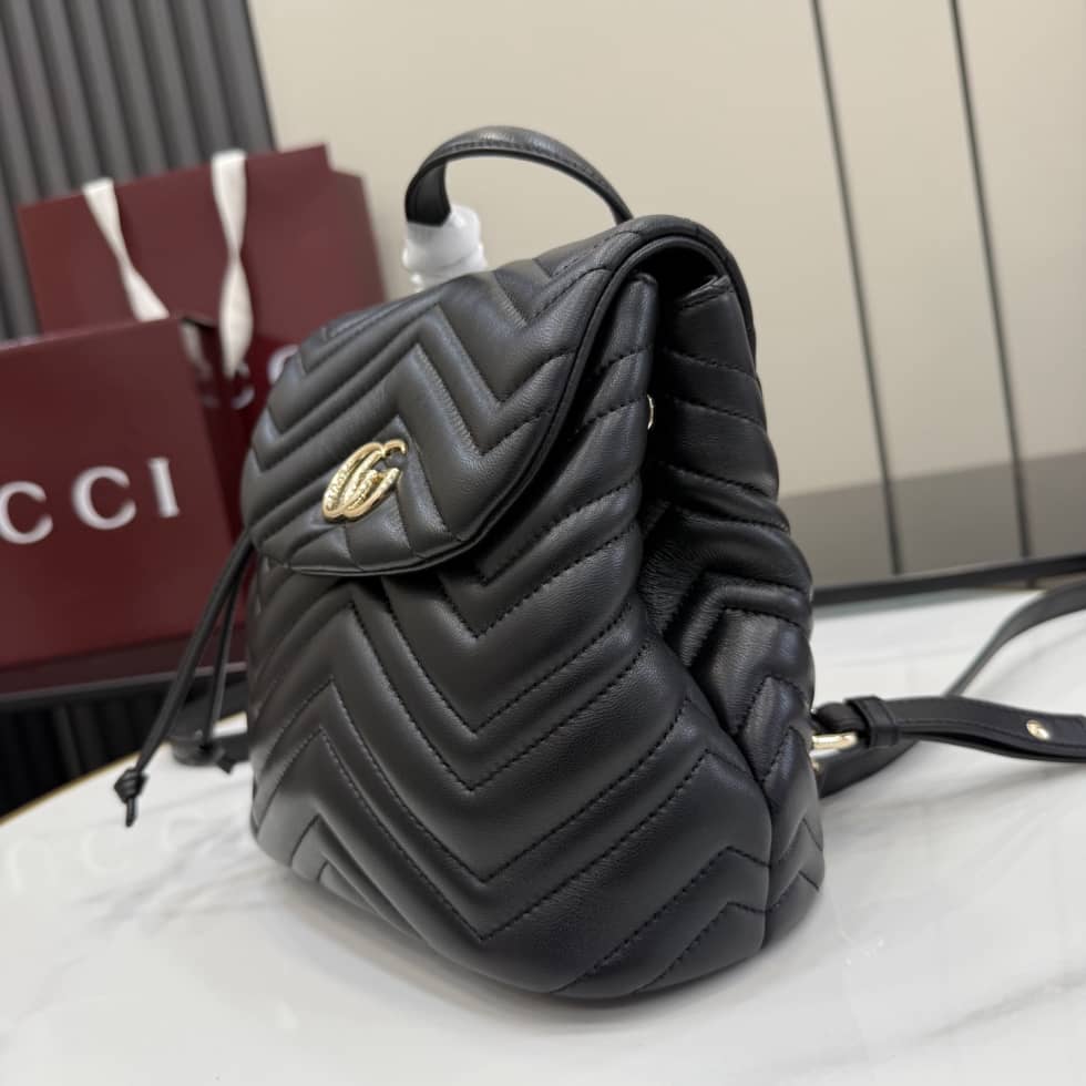 Gucci Marmont Lambskin Mini Black Backpack_2_155811 Gucci Marmont Lambskin Mini Black Backpack
