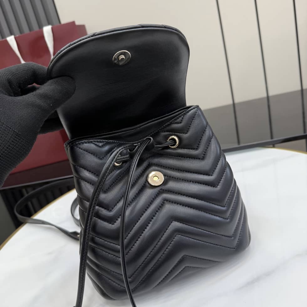 Gucci Marmont Lambskin Mini Black Backpack_6_155811 Gucci Marmont Lambskin Mini Black Backpack