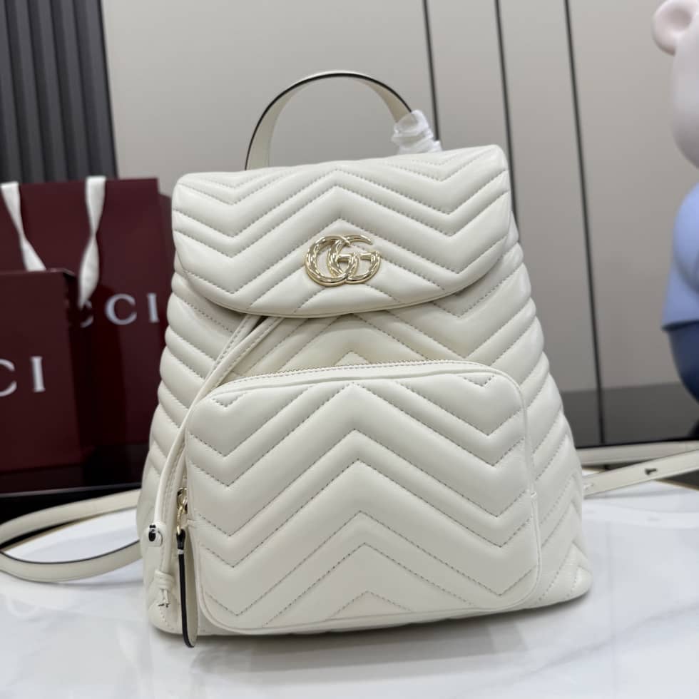 Gucci Marmont Leather Small White Backpack_10_155821 Gucci Marmont Leather Small White Backpack