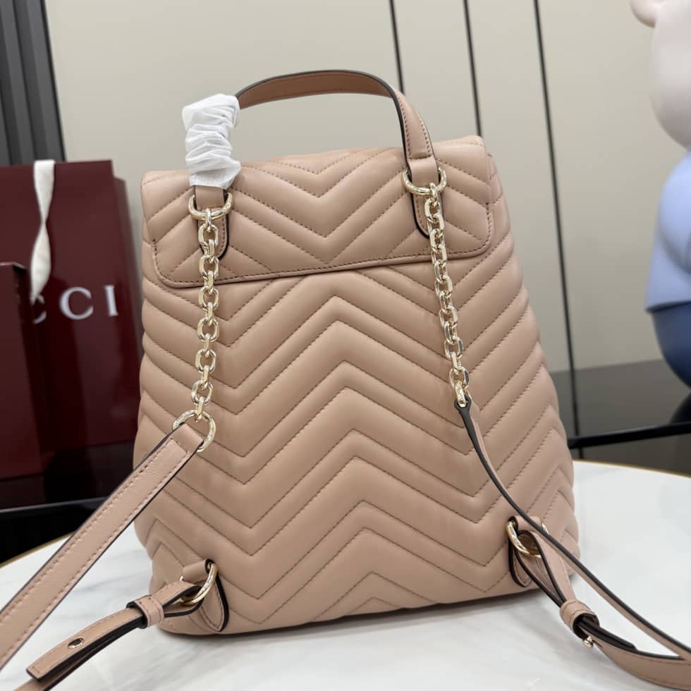 Gucci Marmont Leather Small Pink Backpack_1_155831 Gucci Marmont Leather Small Pink Backpack