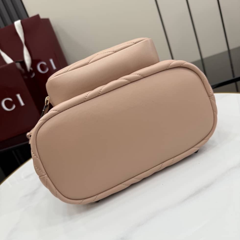 Gucci Marmont Leather Small Pink Backpack_3_155831 Gucci Marmont Leather Small Pink Backpack