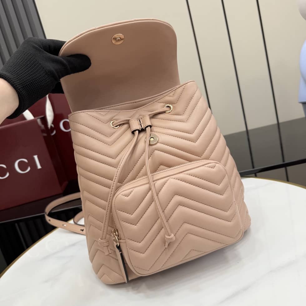 Gucci Marmont Leather Small Pink Backpack_6_155831 Gucci Marmont Leather Small Pink Backpack
