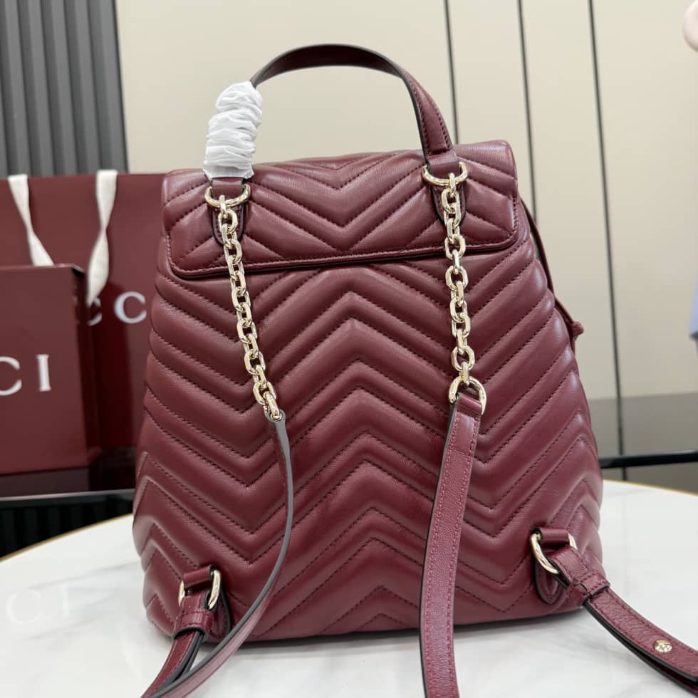 Gucci Marmont Leather Small Burgundy Backpack_1_155841 Gucci Marmont Leather Small Burgundy Backpack
