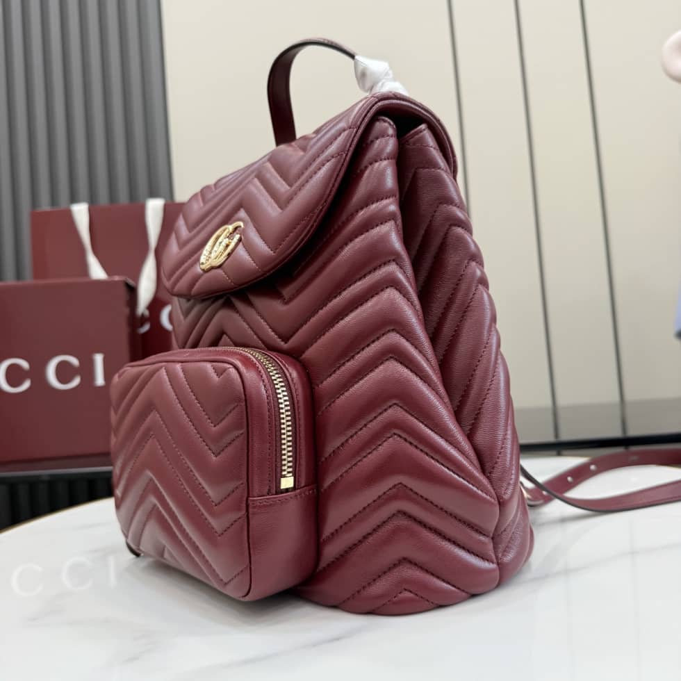 Gucci Marmont Leather Small Burgundy Backpack_2_155841 Gucci Marmont Leather Small Burgundy Backpack