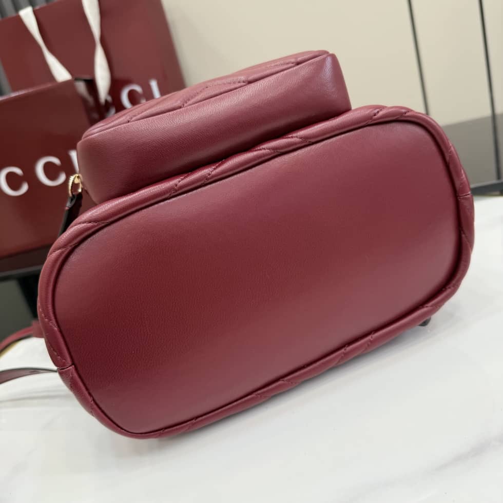 Gucci Marmont Leather Small Burgundy Backpack_3_155841 Gucci Marmont Leather Small Burgundy Backpack