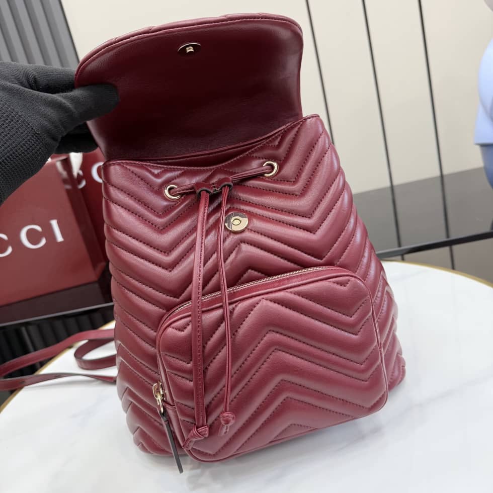 Gucci Marmont Leather Small Burgundy Backpack_6_155841 Gucci Marmont Leather Small Burgundy Backpack