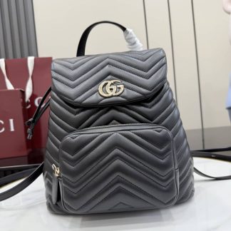 Gucci Marmont Leather Small Black Backpack