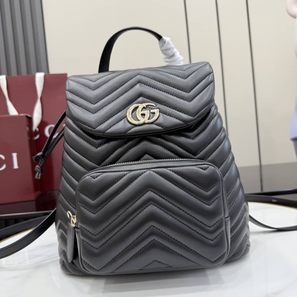 Gucci Marmont Leather Small Black Backpack_10_155851 Gucci Marmont Leather Small Black Backpack