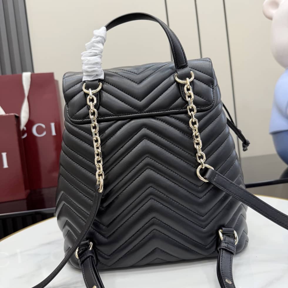 Gucci Marmont Leather Small Black Backpack_1_155851 Gucci Marmont Leather Small Black Backpack