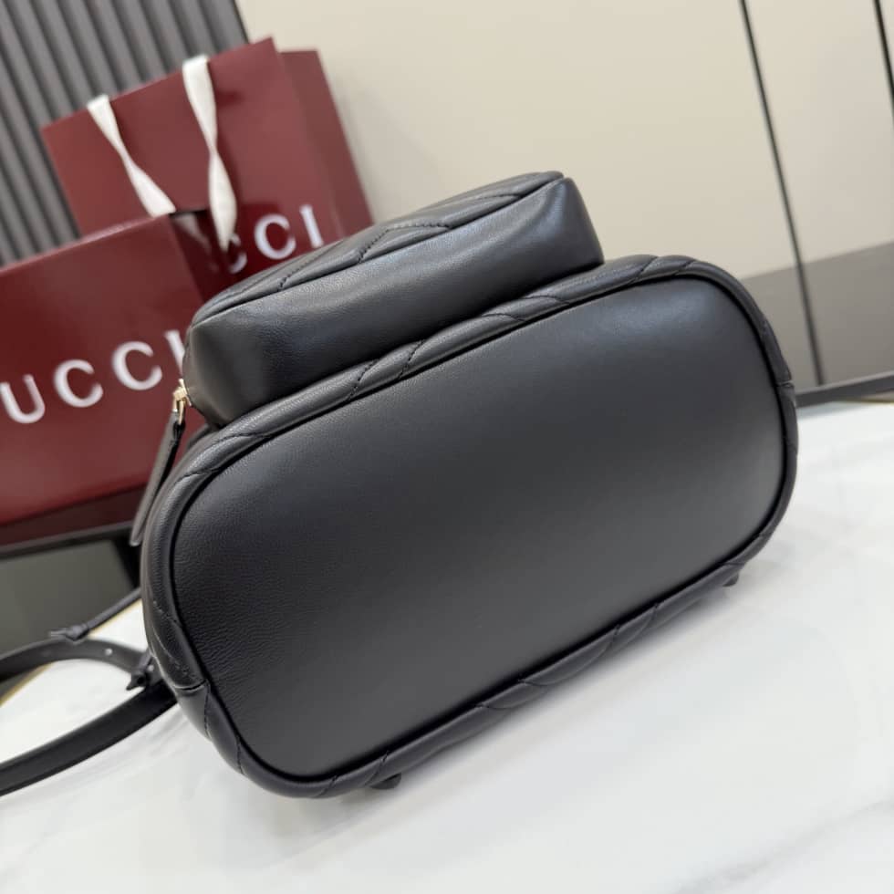Gucci Marmont Leather Small Black Backpack_3_155851 Gucci Marmont Leather Small Black Backpack