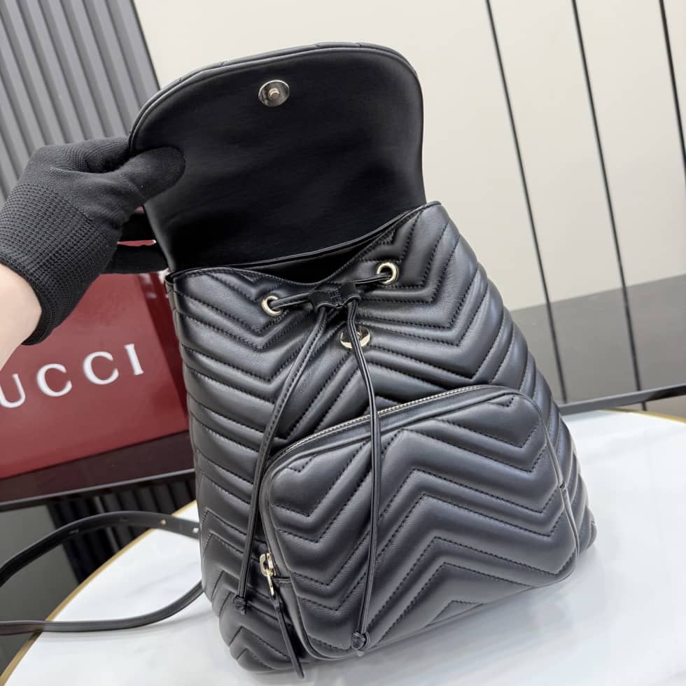 Gucci Marmont Leather Small Black Backpack_6_155851 Gucci Marmont Leather Small Black Backpack