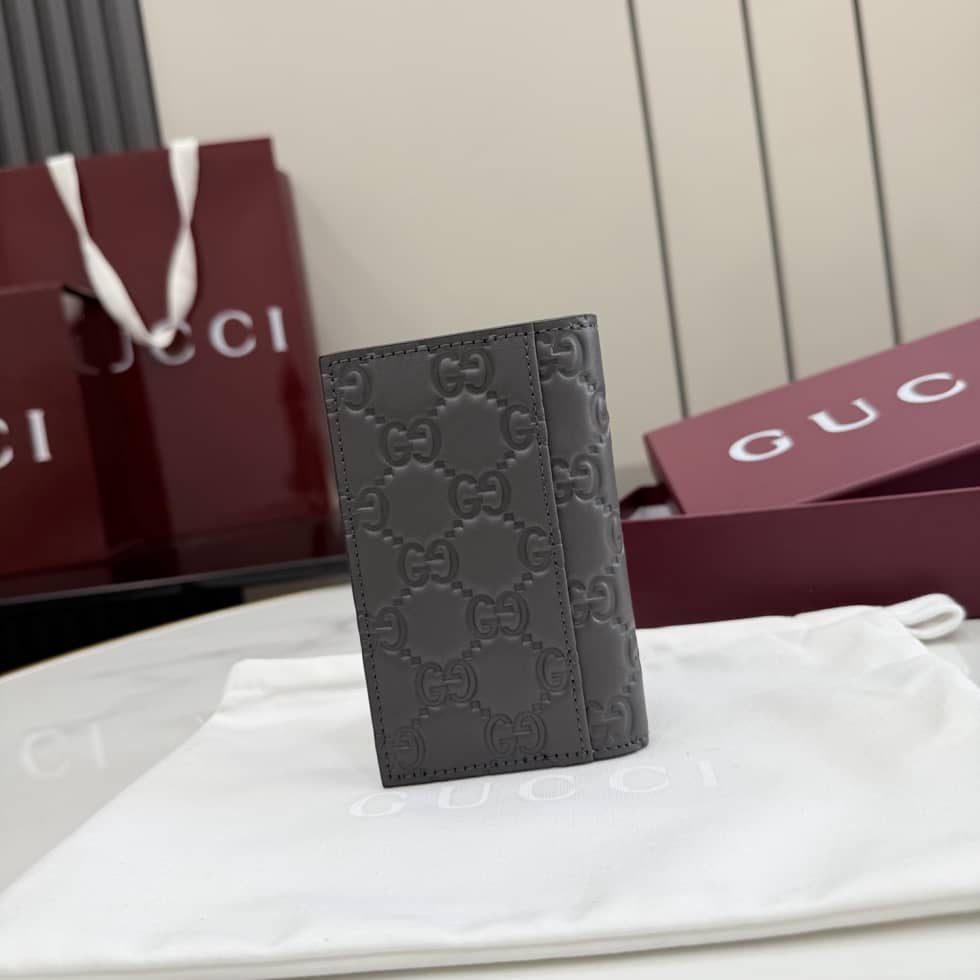 Gucci GG Emblem Gray Card Case 850183_1_155871 Gucci GG Emblem Gray Card Case 850183