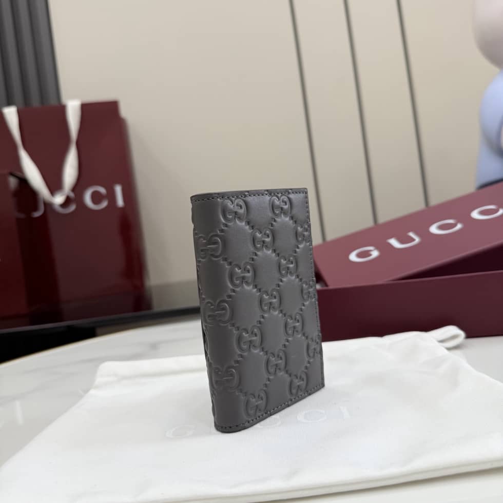 Gucci GG Emblem Gray Card Case 850183_2_155871 Gucci GG Emblem Gray Card Case 850183