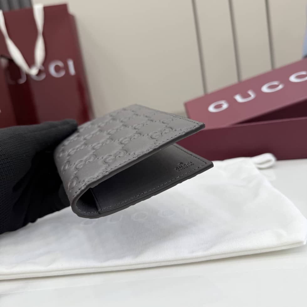 Gucci GG Emblem Passport Case Gray 850184_3_155881 Gucci GG Emblem Passport Case Gray 850184