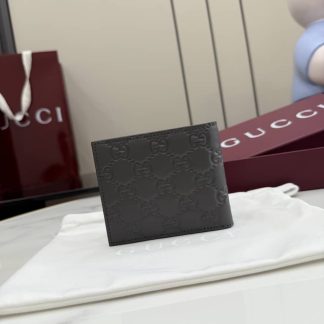 Gucci GG Emblem Bi-Fold Wallet Gray 850175