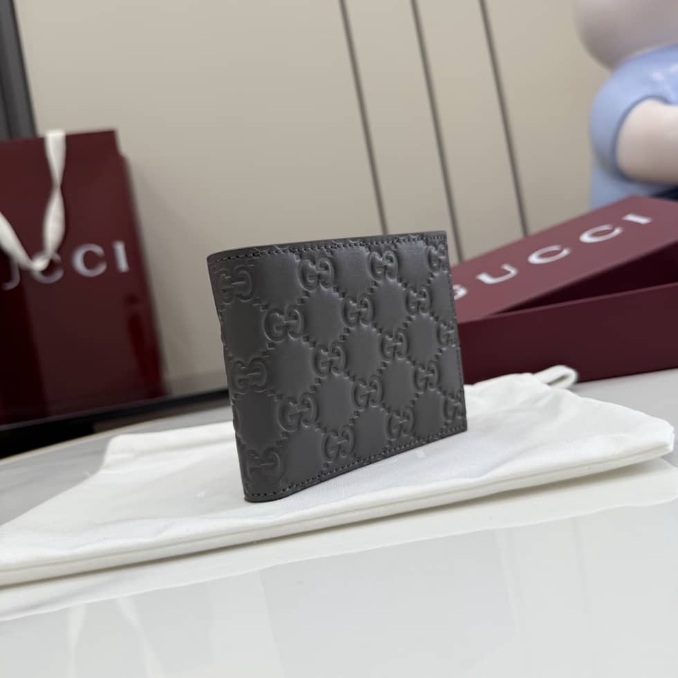 Gucci GG Emblem Coin Wallet For Men Gray 850177_2_155901 Gucci GG Emblem Coin Wallet For Men Gray 850177