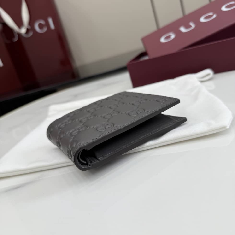 Gucci GG Emblem Coin Wallet For Men Gray 850177_3_155901 Gucci GG Emblem Coin Wallet For Men Gray 850177