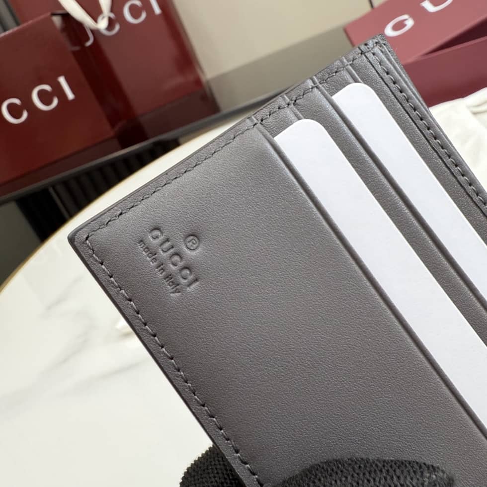 Gucci GG Emblem Coin Wallet For Men Gray 850177_7_155901 Gucci GG Emblem Coin Wallet For Men Gray 850177