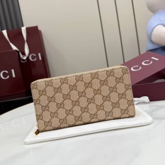 Gucci Essence Classic Zip Around Wallet Brown 876434