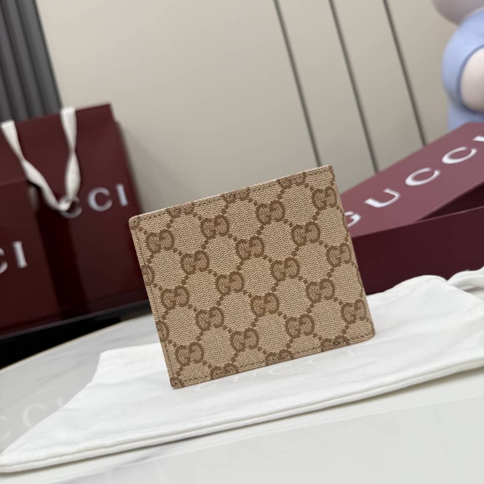 Gucci Essence Classic Bi-fold Wallet Beige 876390_1_155981 Gucci Essence Classic Bi-fold Wallet Beige 876390