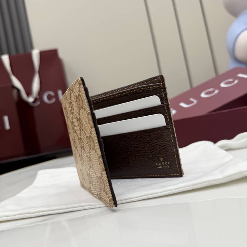 Gucci Essence Classic Bi-fold Wallet Beige 876390_4_155981 Gucci Essence Classic Bi-fold Wallet Beige 876390