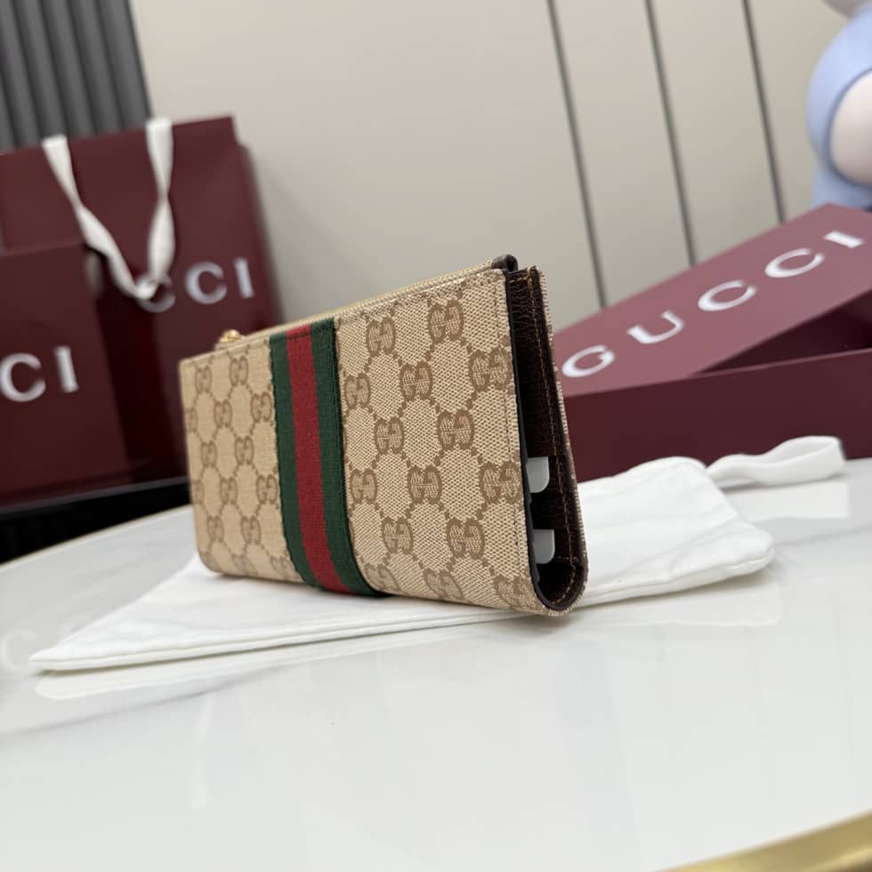 Gucci Long Wallet With Web Beige 876047_2_156021 Gucci Long Wallet With Web Beige 876047