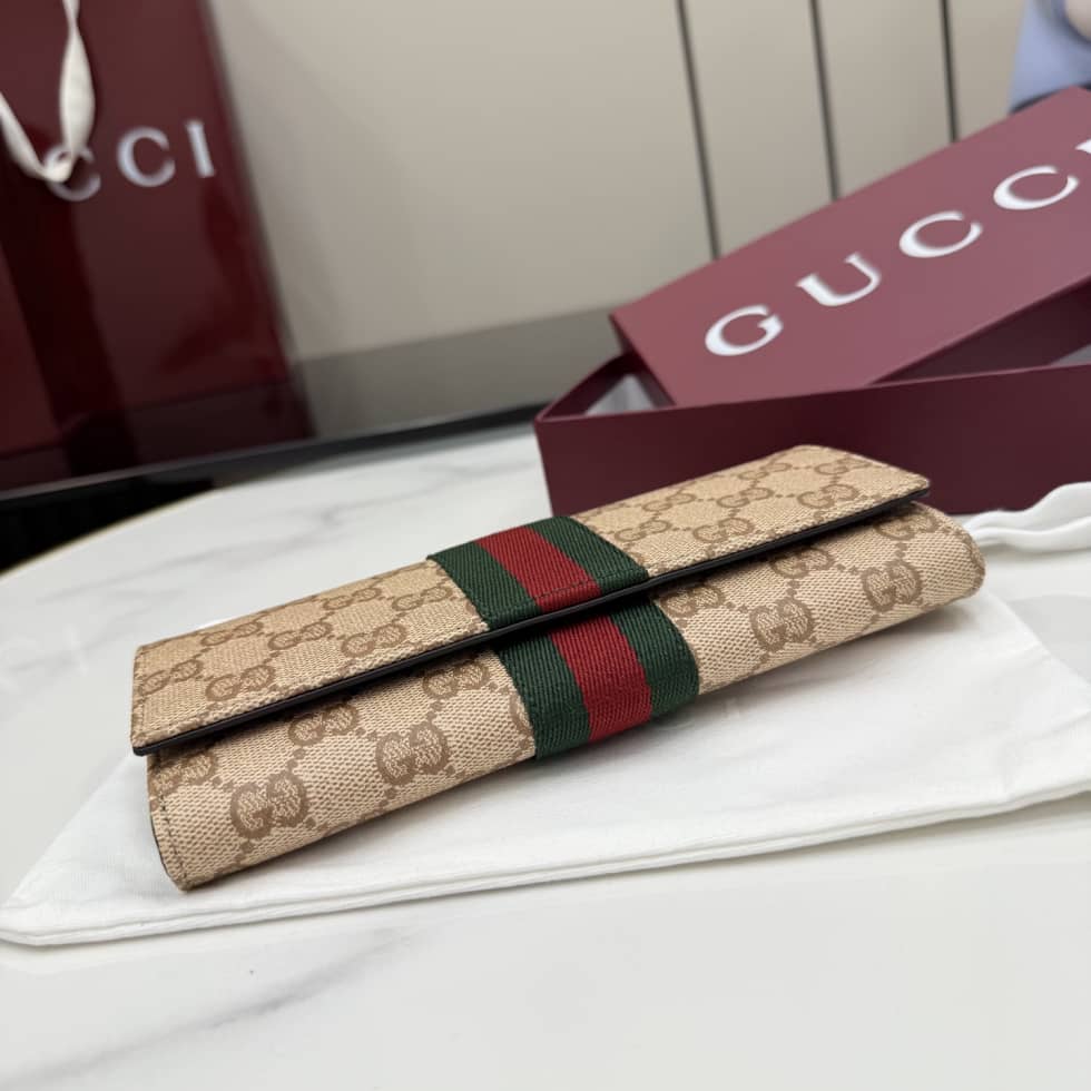 Gucci Long Wallet With Web For Women Beige 876048_3_156031 Gucci Long Wallet With Web For Women Beige 876048