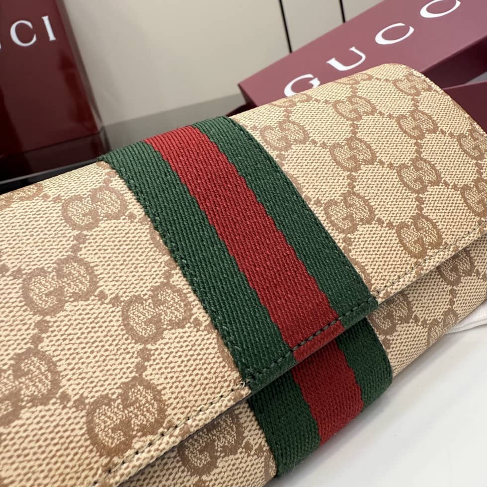 Gucci Long Wallet With Web For Women Beige 876048_4_156031 Gucci Long Wallet With Web For Women Beige 876048