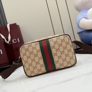 Gucci GG Mini Shoulder Bag With Web Beige 876391