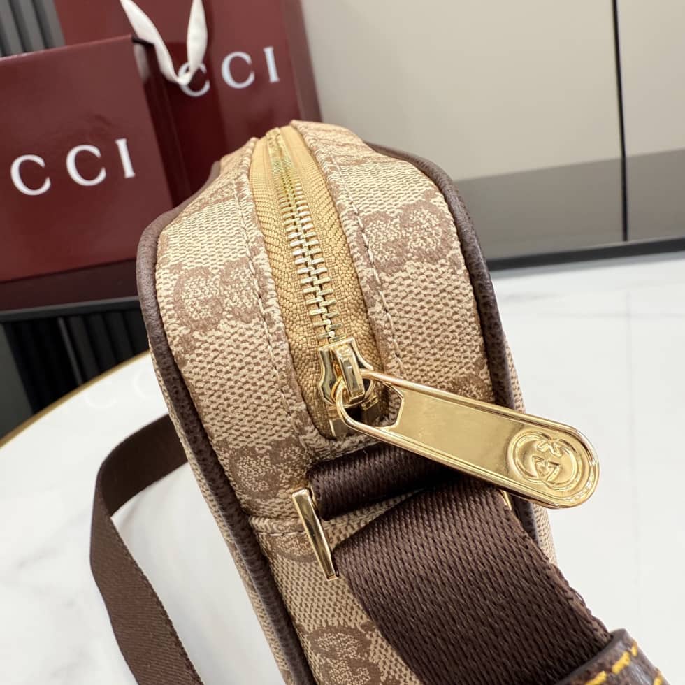 Gucci GG Mini Shoulder Bag With Web Beige 876391_6_156041 Gucci GG Mini Shoulder Bag With Web Beige 876391