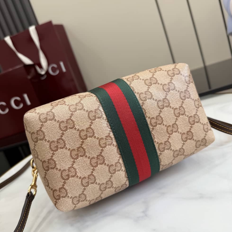 Gucci Mini Boston Bag With Web Beige 876057_3_156051 Gucci Mini Boston Bag With Web Beige 876057