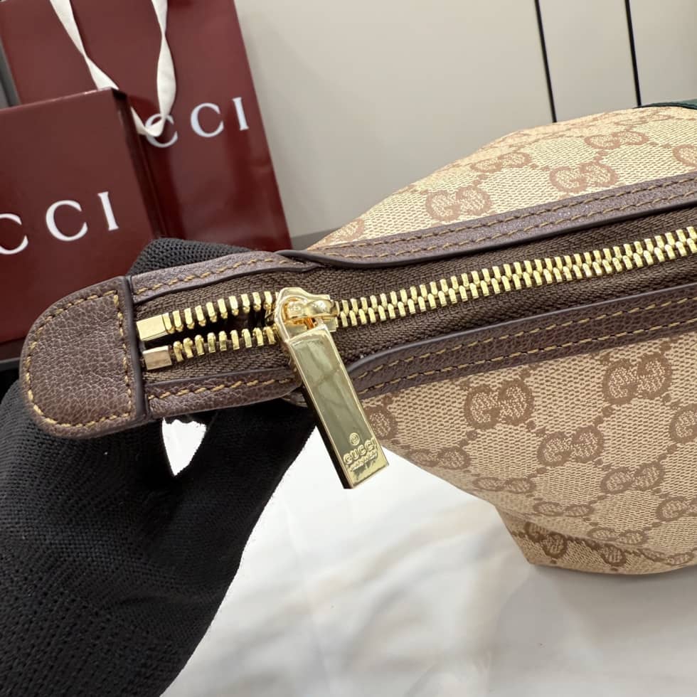Gucci Small GG Toiletry Case with Web Sand Brown_6_156071 Gucci Small GG Toiletry Case with Web Sand Brown