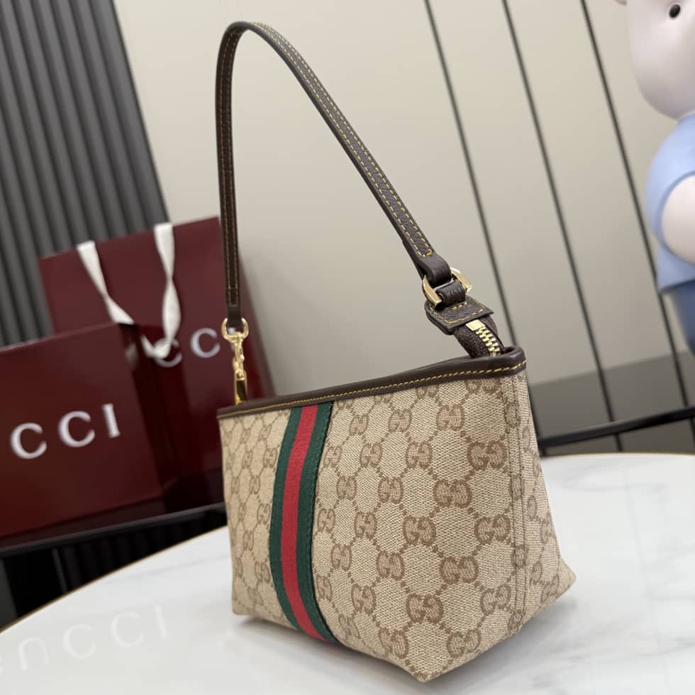 Gucci Small Pouch With Strap and Web Sand Brown_2_156081 Gucci Small Pouch With Strap and Web Sand Brown