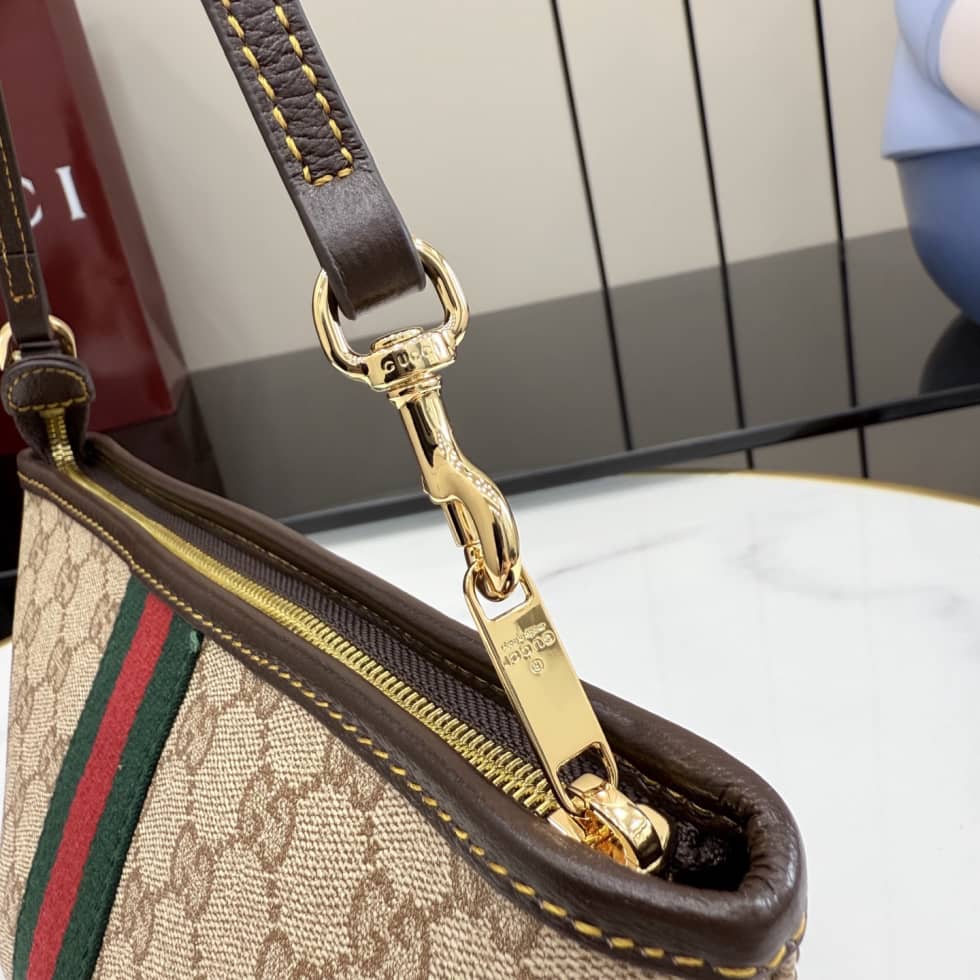 Gucci Small Pouch With Strap and Web Sand Brown_4_156081 Gucci Small Pouch With Strap and Web Sand Brown