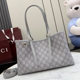 Gucci GG Emblem Medium Tote Bag Gray 815214
