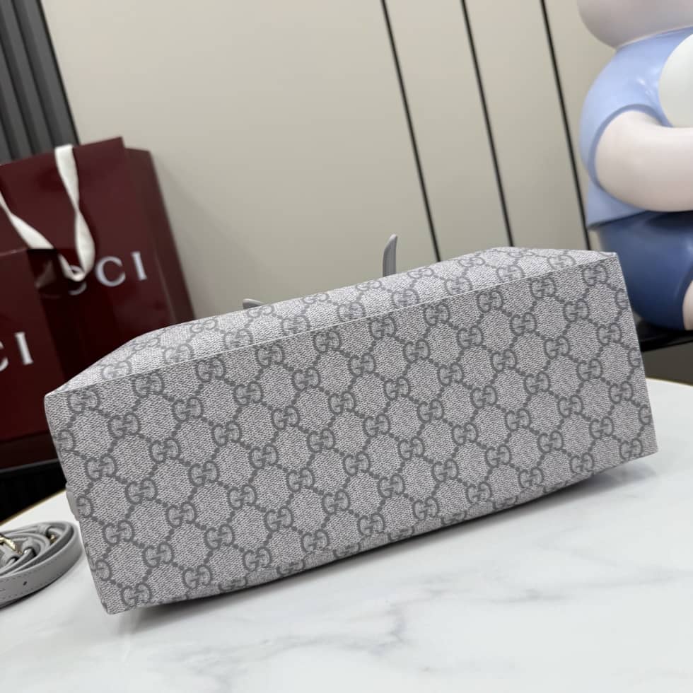 Gucci GG Emblem Medium Tote Bag Gray 815214_3_156121 Gucci GG Emblem Medium Tote Bag Gray 815214
