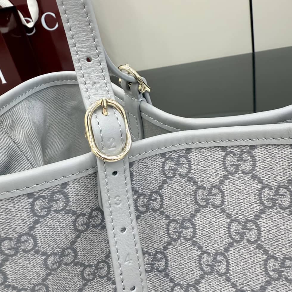 Gucci GG Emblem Medium Tote Bag Gray 815214_6_156121 Gucci GG Emblem Medium Tote Bag Gray 815214
