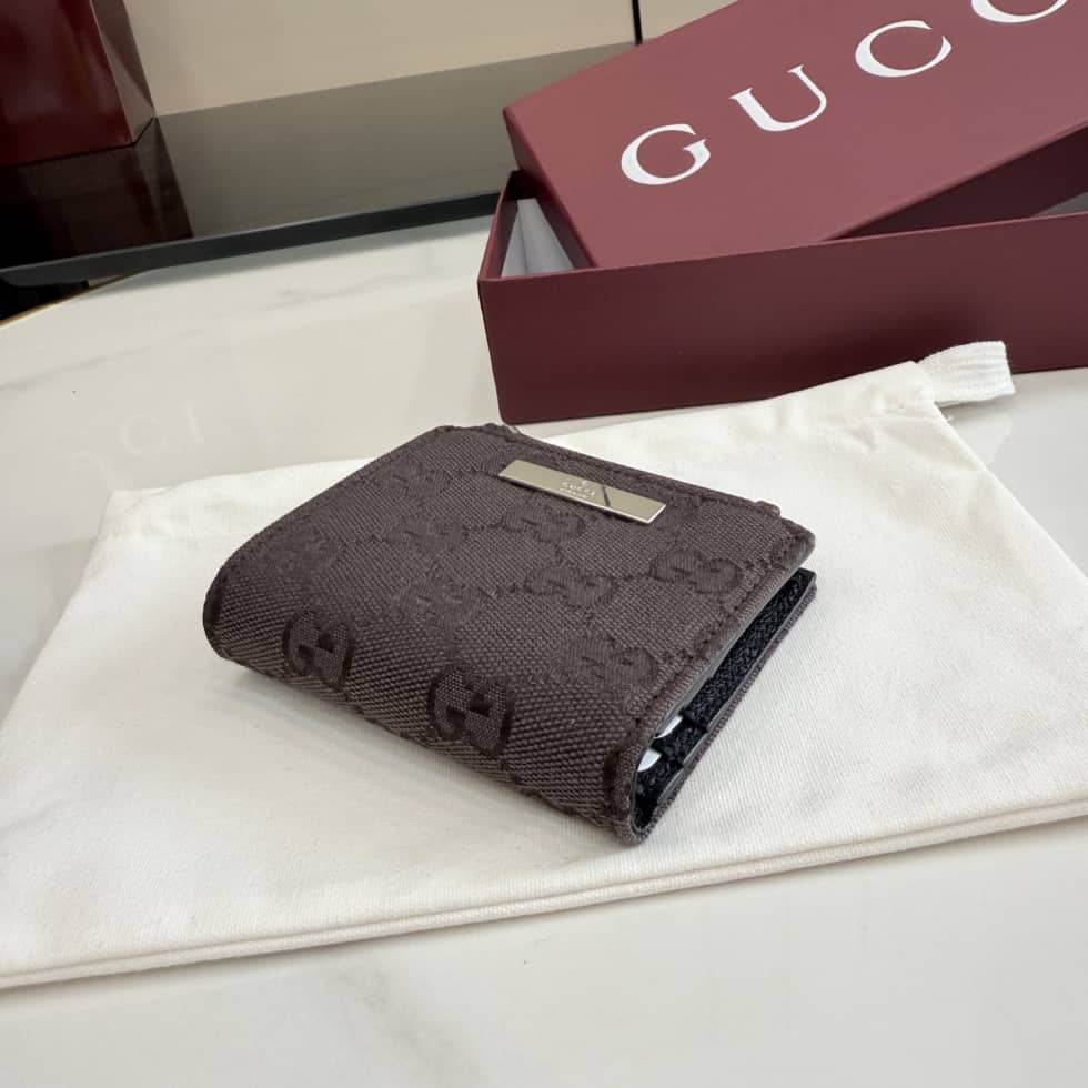 Gucci Logo Plaque Small Wallet Dark Brown 875798_3_156151 Gucci Logo Plaque Small Wallet Dark Brown 875798