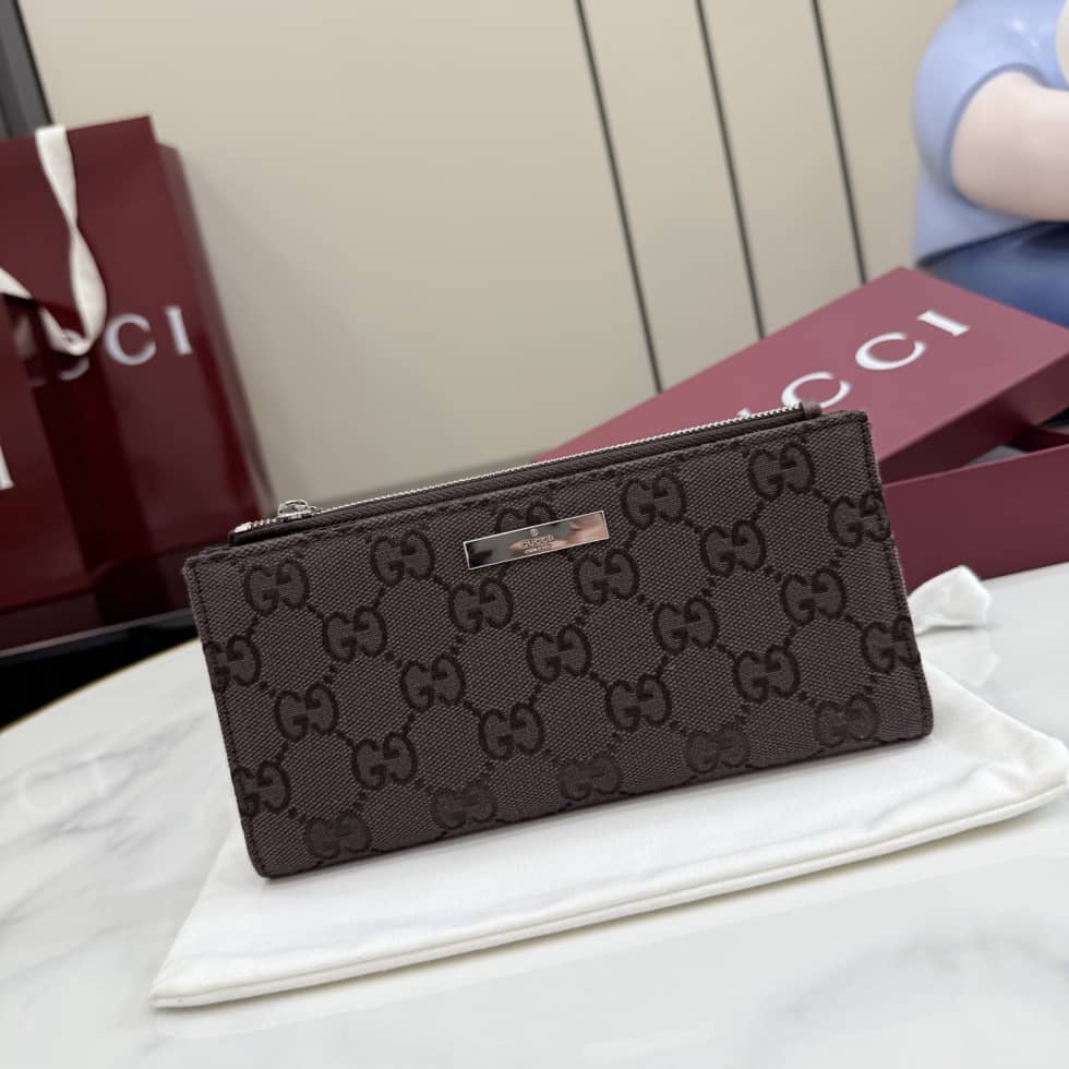 Gucci Long Wallet With Gucci Plaque Dark Brown_10_156191 Gucci Long Wallet With Gucci Plaque Dark Brown
