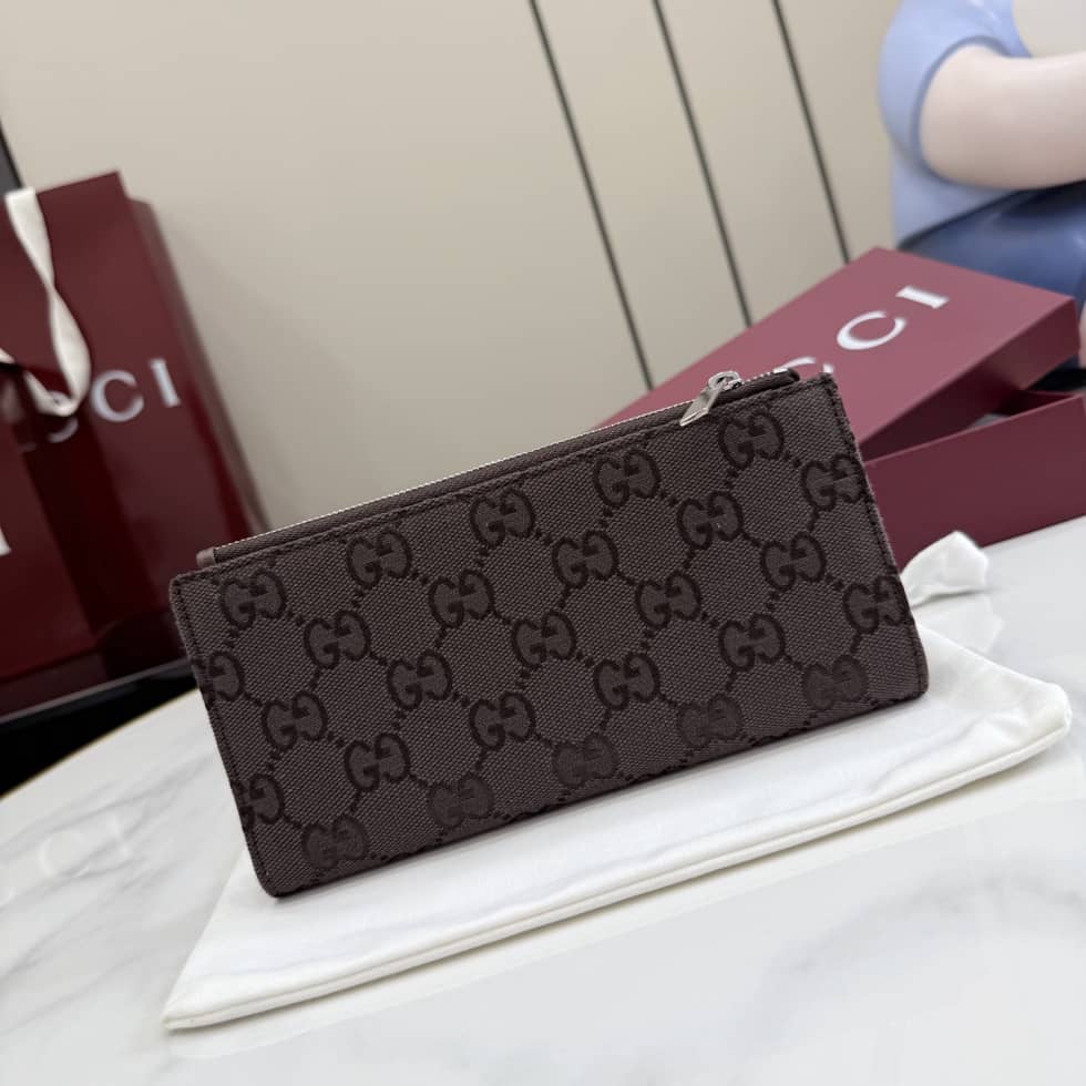 Gucci Long Wallet With Gucci Plaque Dark Brown_1_156191 Gucci Long Wallet With Gucci Plaque Dark Brown