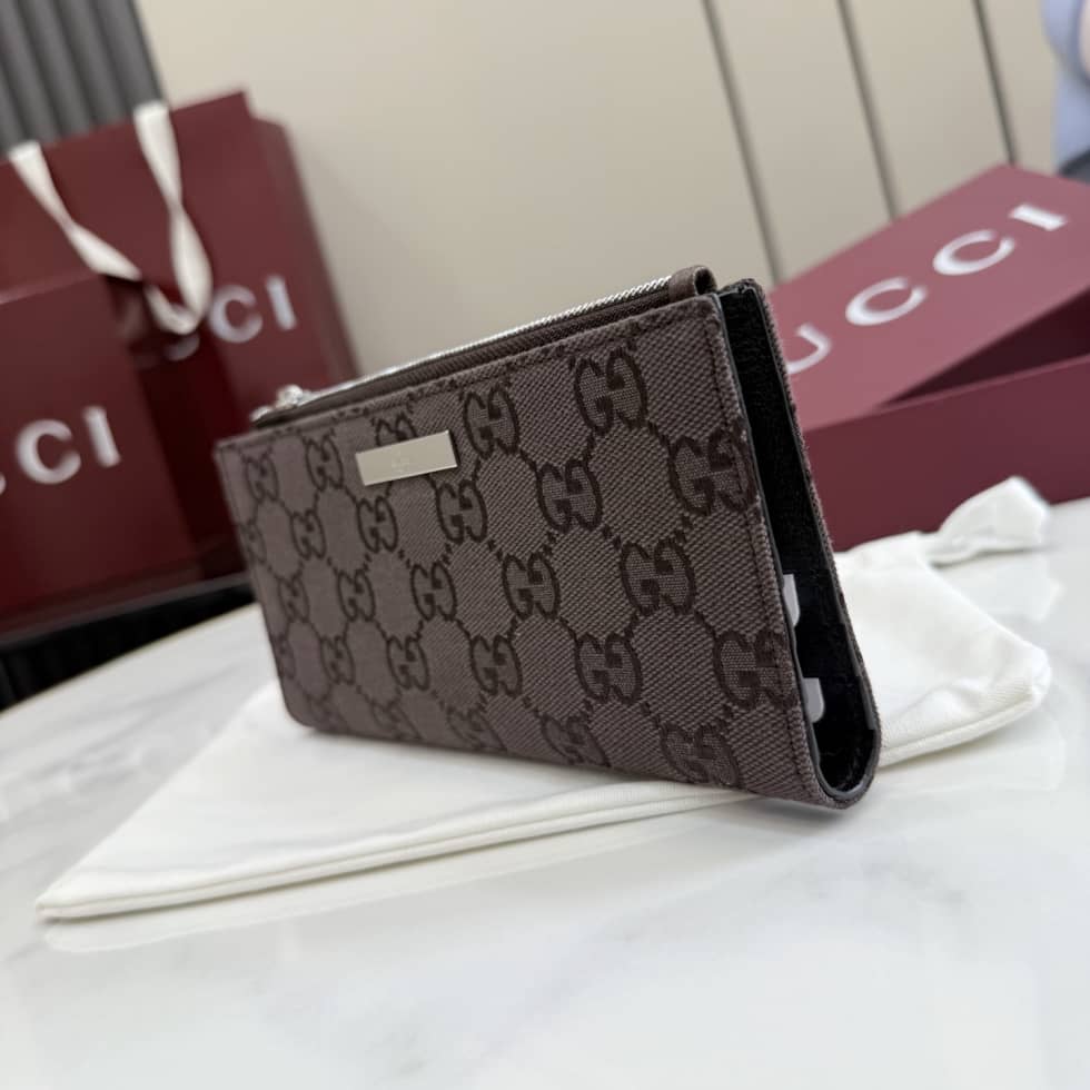Gucci Long Wallet With Gucci Plaque Dark Brown_2_156191 Gucci Long Wallet With Gucci Plaque Dark Brown