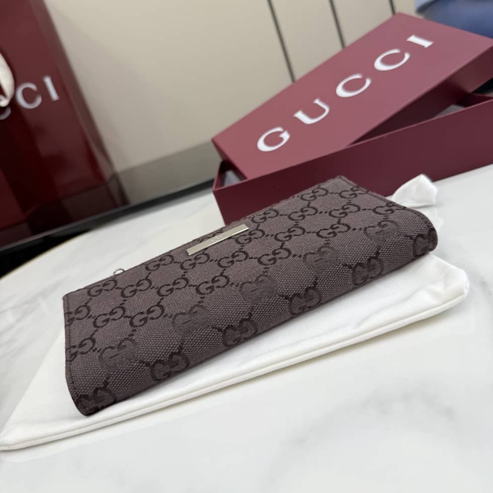 Gucci Long Wallet With Gucci Plaque Dark Brown_3_156191 Gucci Long Wallet With Gucci Plaque Dark Brown