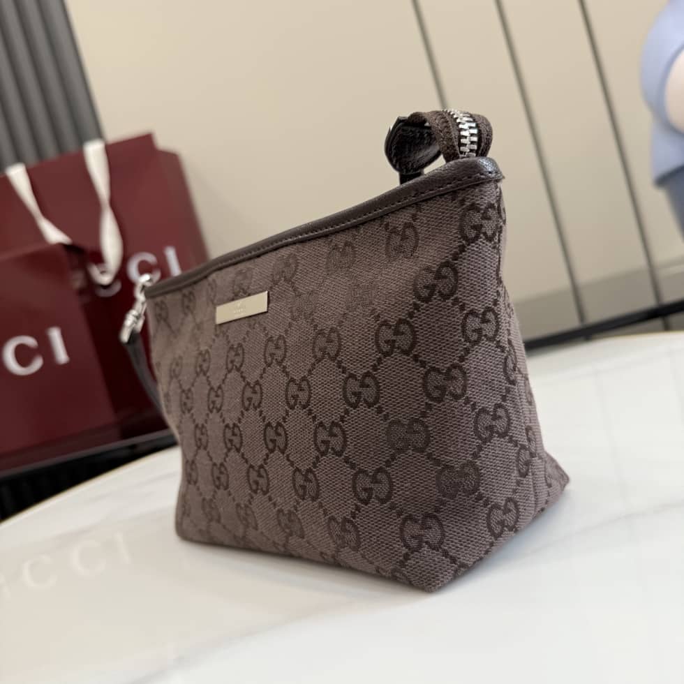 Gucci Small Pouch With Strap Dark Brown A0014P_2_156231 Gucci Small Pouch With Strap Dark Brown A0014P