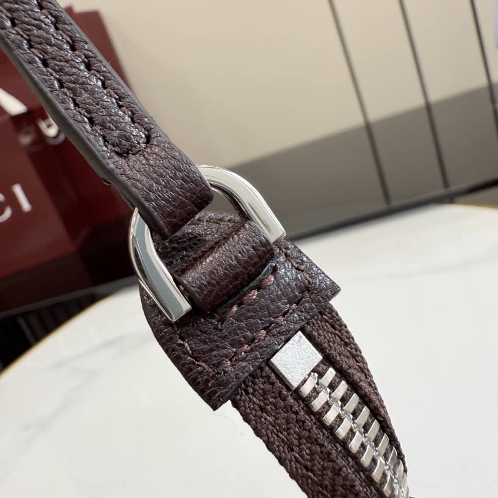 Gucci Small Pouch With Strap Dark Brown A0014P_3_156231 Gucci Small Pouch With Strap Dark Brown A0014P