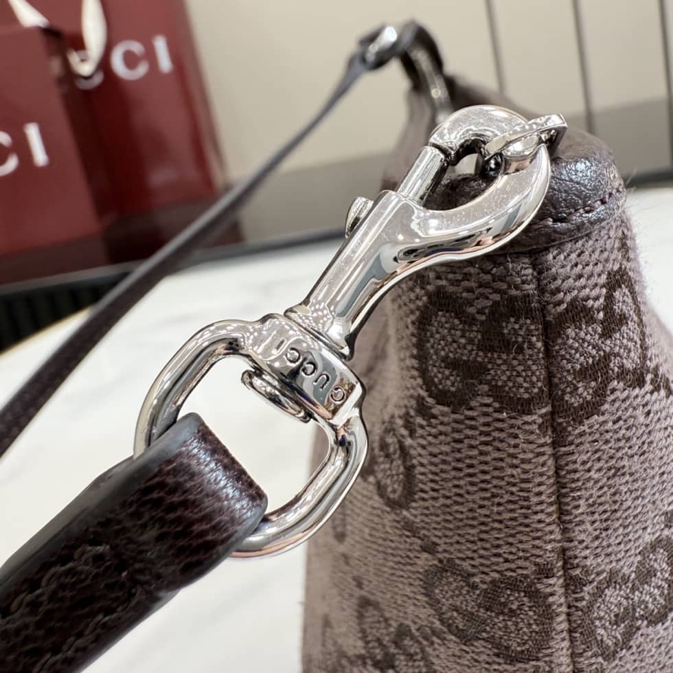 Gucci Small Pouch With Strap Dark Brown A0014P_4_156231 Gucci Small Pouch With Strap Dark Brown A0014P