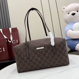Gucci Melrose Medium Dark Brown Boston Bag