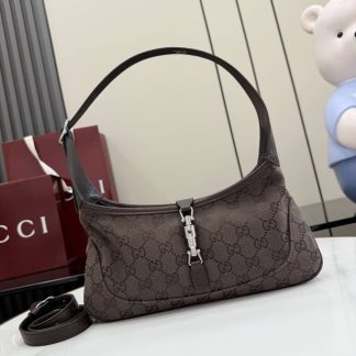 Gucci Jackie Slim Medium Shoulder Bag Dark Brown
